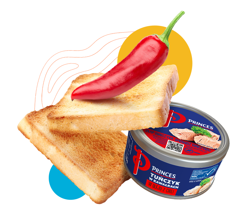 Tosty smarowane pastą z tuńczyka chilli